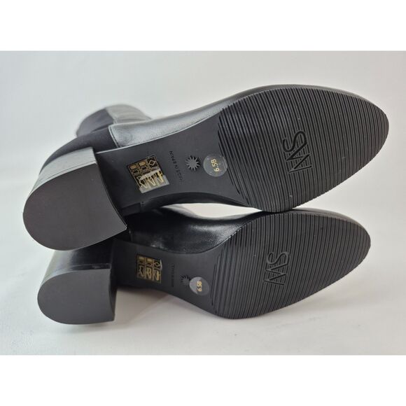 Stuart Weitzman Women's Black Stretch Leather Over-The-Knee Boots SG153 Size 6.5 - Picture 7 of 7